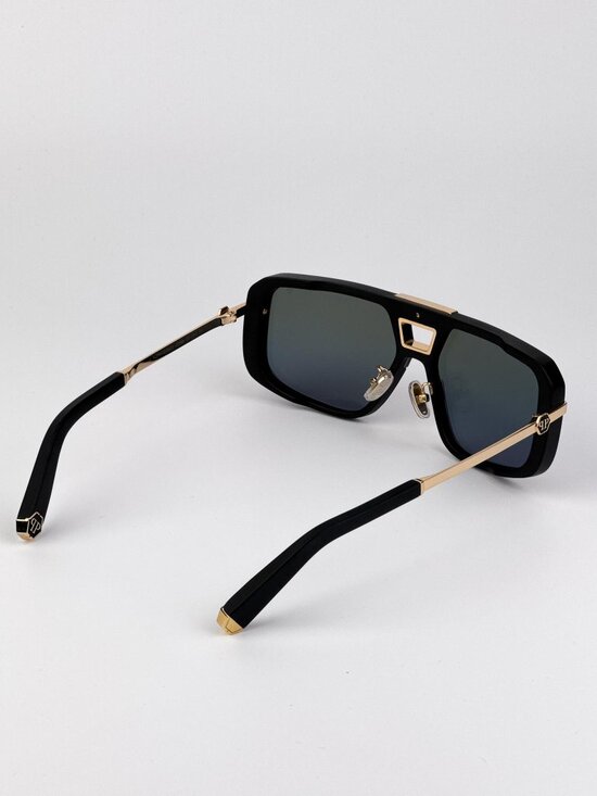 Philipp Plein Women’s Sunglasses Black Smoke Rainbow Mirror Pilot SPP008M 703V main image 12